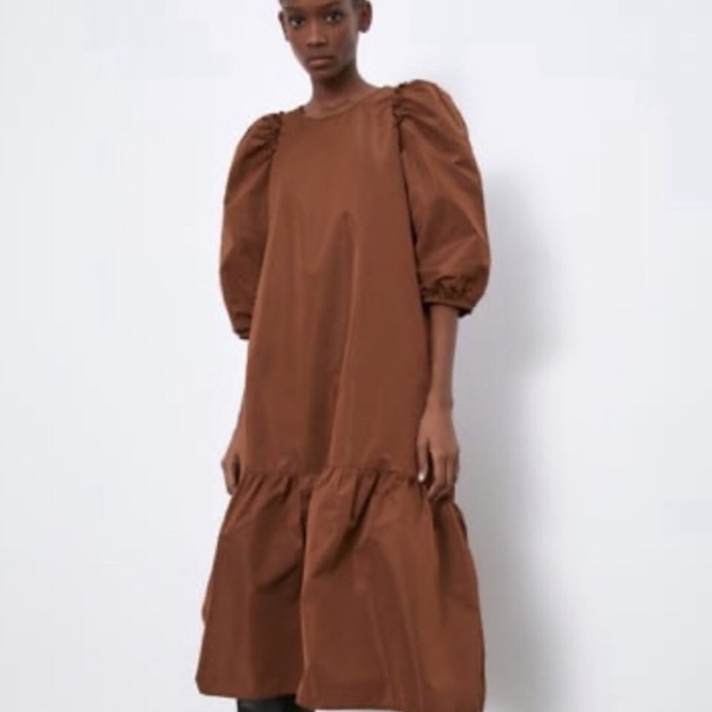 Zara Puff Sleeve Midi Dress